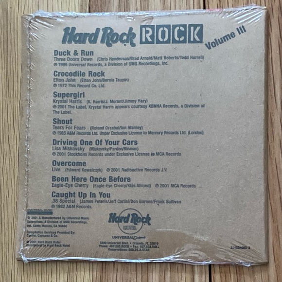 Vintage 2001 Hard Rock Hotel
CD 2001
Sealed, never opened. - Picture 2 of 2
